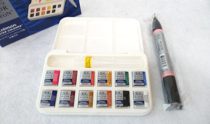WN透明水彩絵具｜コットマンハーフパン12色セットの色見本＆使用感レビュー |